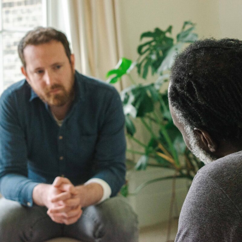 Man having therapy at James' Place London