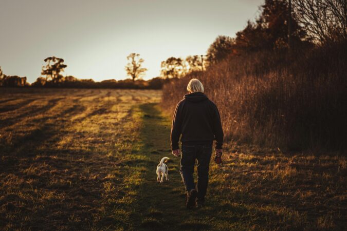 Man walking dog